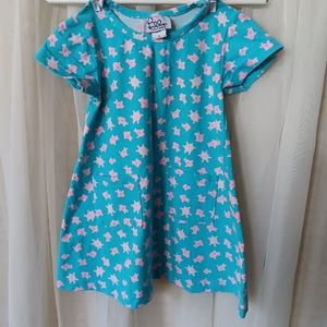 Vintage Lilli Pulitzer Blue Fish Knit Dress Girls Size 4